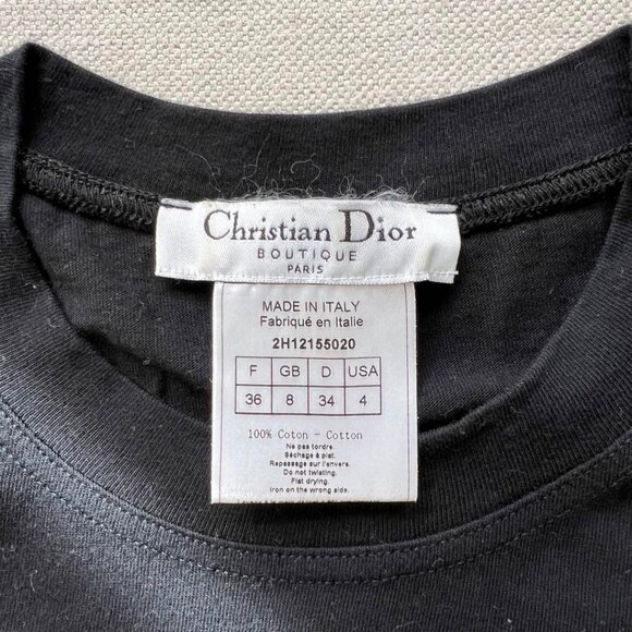 Authentic Christian Dior Dior Addict Galliano Short Sleeve Top Shirt Black 36 - Picture 8 of 8